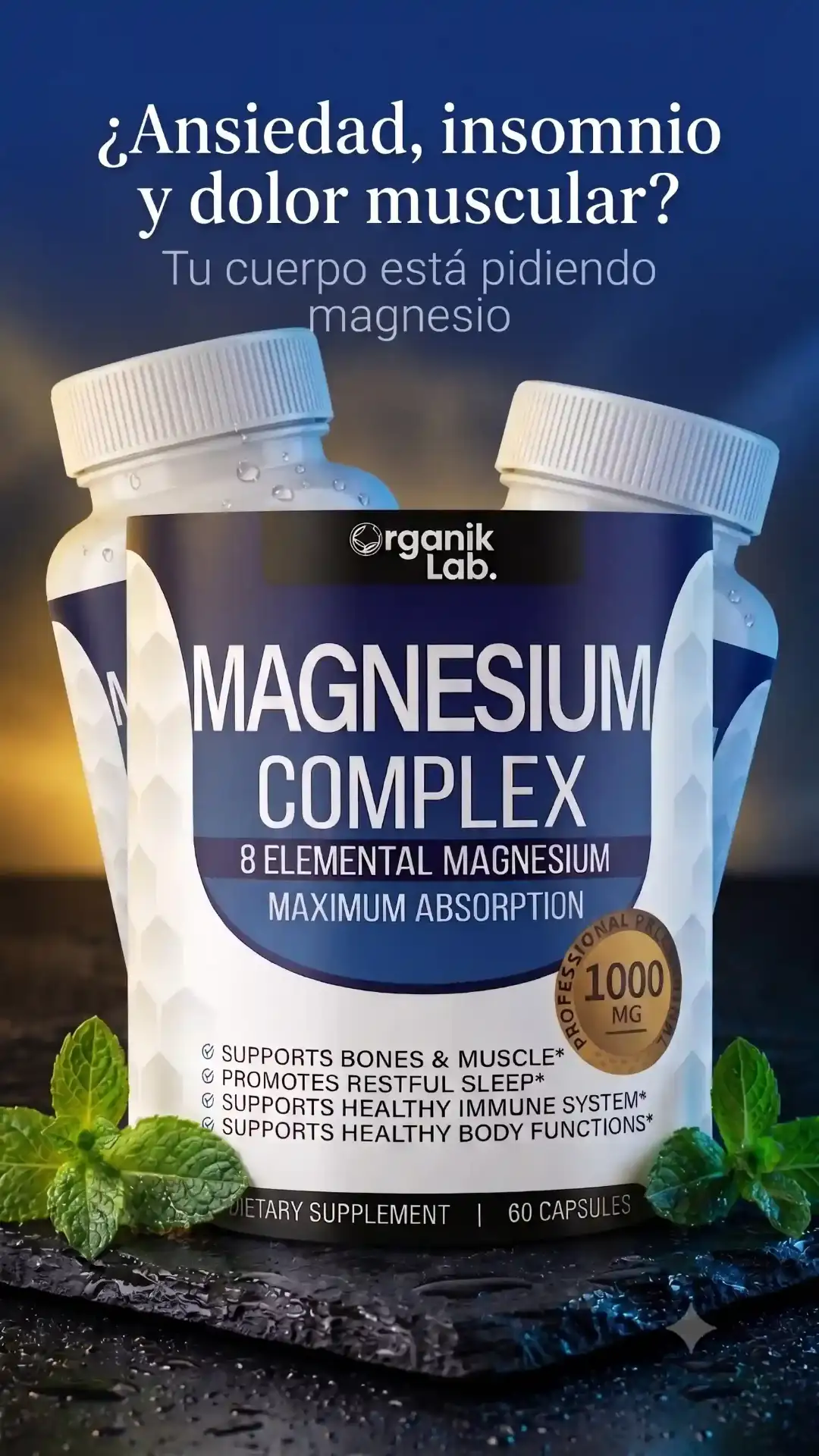 Ansiedad, insomnio y dolor muscular — señales de déficit de magnesio